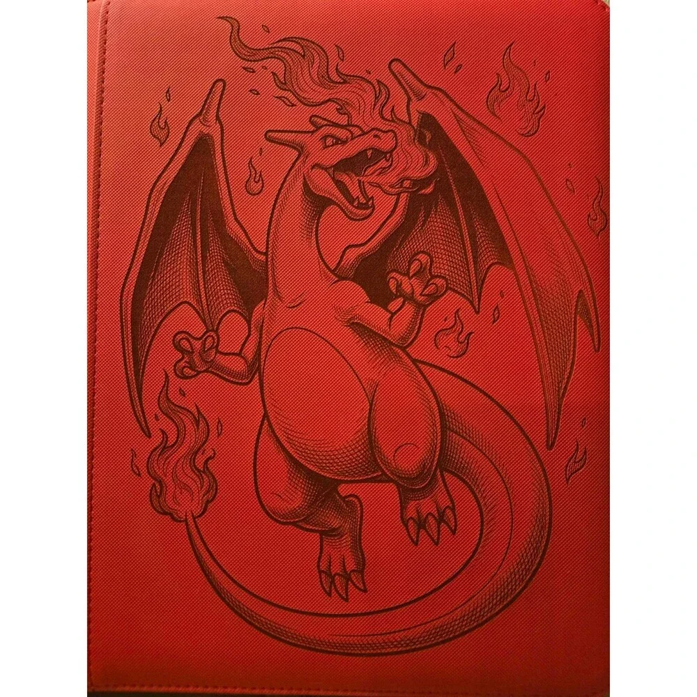 Charizard 4 Pocket Top Loader Binder 128 Cards Red New